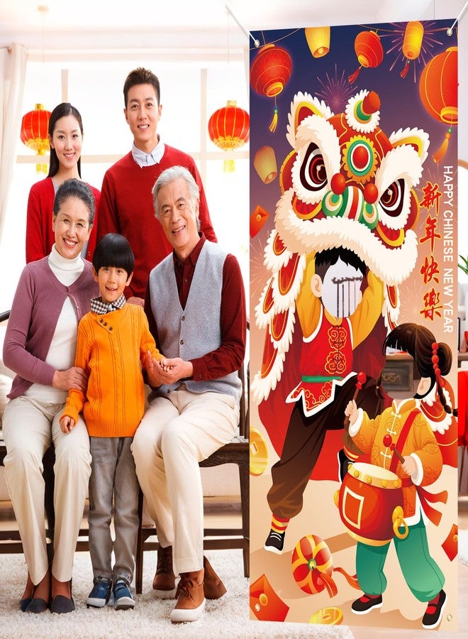 HOWAF Chinese New Year Photo Door Banner, 2026 Horse Year Photo Banner for Lunar New Year Party Decorations, 2026 Year of the Horse Photography Sign, Lion Dancing Photo Props Banners - Image 4